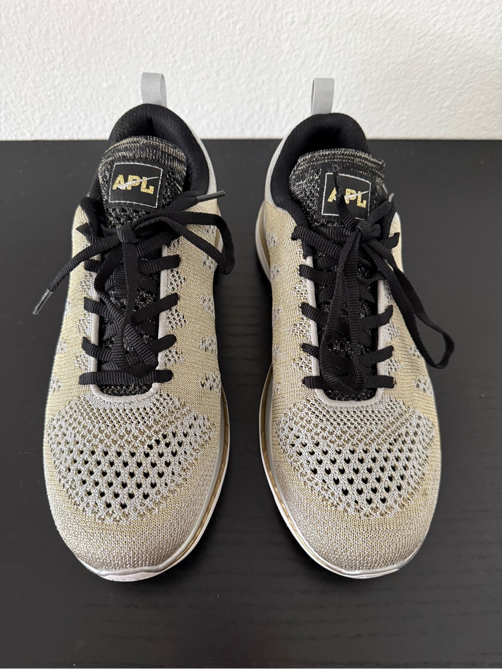 APL TechLoom Pro Metallic Sneakers Gold Silver Black Women's 9 NWOT